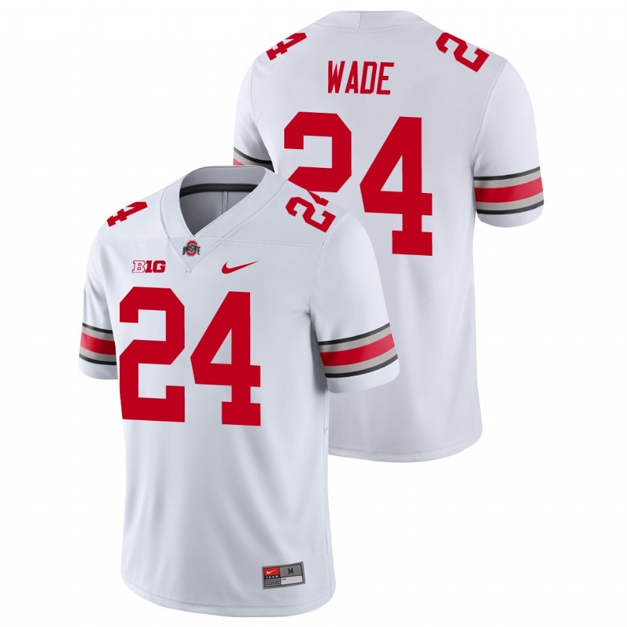 Ohio State Buckeyes Men's NCAA Shaun Wade #24 White Nike Playoff Game College Football Jersey TAK8349OB